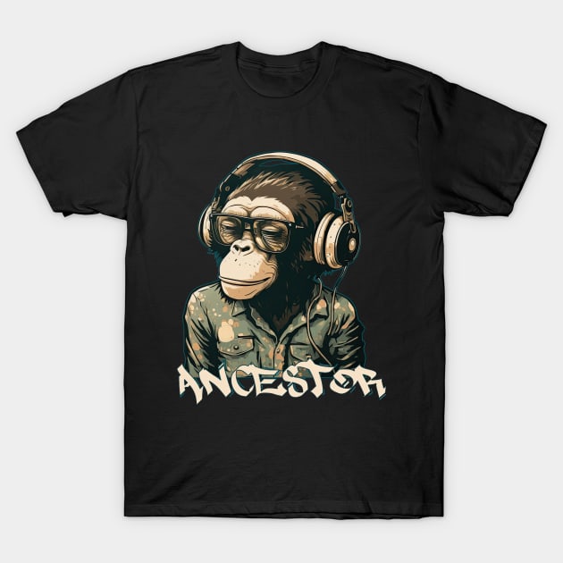 Chimpanzee Ancestor, lowbrow style 2 T-Shirt by obstinator